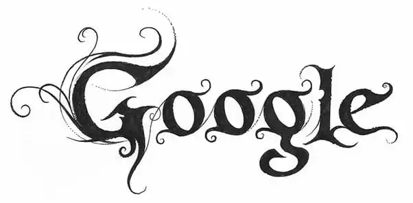 Logo Google bergaya band metal
