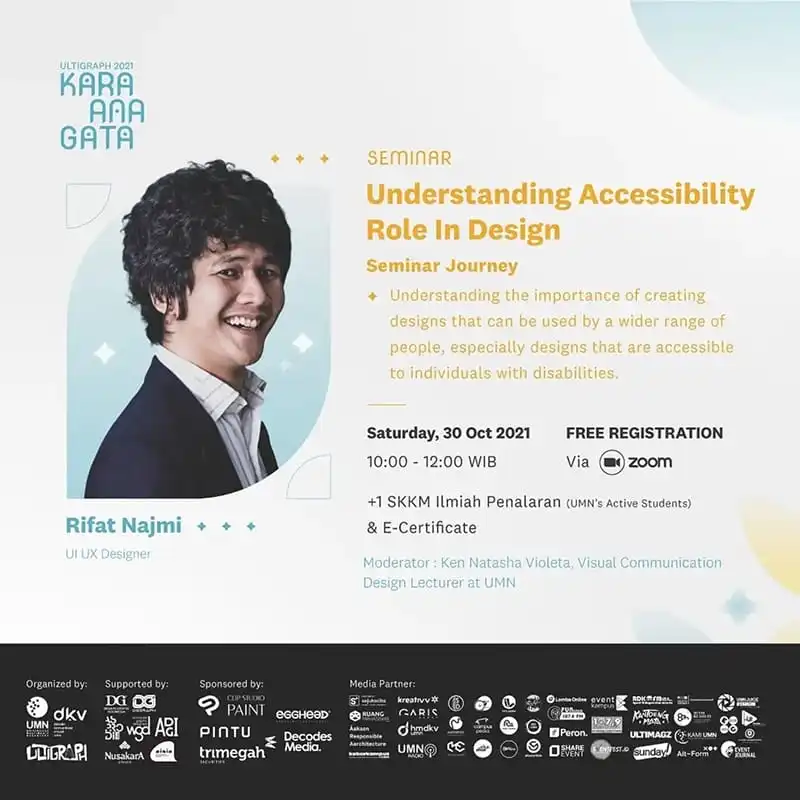 Rifat, speaker at Understanding the Role of Accessibility in Design seminar, UMN, 30 Oct 2021.